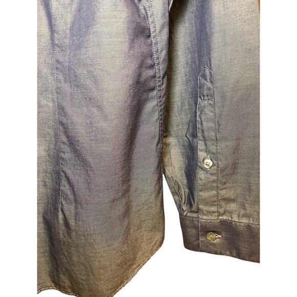 Paul Smith Exclusive Barneys‎ NY Men Medium Indigo Denim 100% Cotton Button Up - Picture 8 of 12